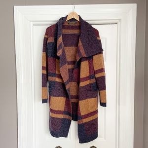 Orange and purple plaid shacket